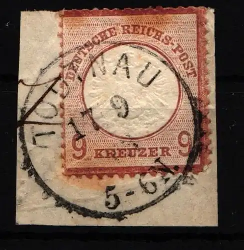 Deutsches Reich 27 gestempelt auf Briefstück etwas verfärbt #IZ242