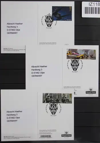 Großbritannien 4500-4505 gestempelt als Maximumkarten „Star Wars“ #IZ118