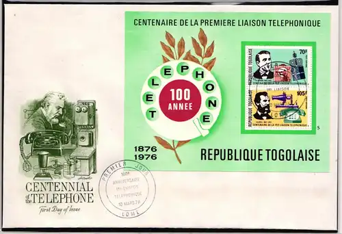 Togo Block 102 gestempelt als FDC / Kommunikation #JA123