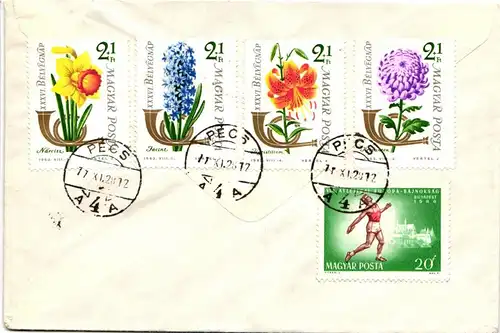 Ungarn 3214-19 A/B verteilt auf 6 Briefe als Einschreiben nach Aachen #JD100