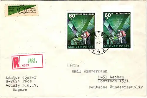 Ungarn 3214-19 A/B verteilt auf 6 Briefe als Einschreiben nach Aachen #JD100