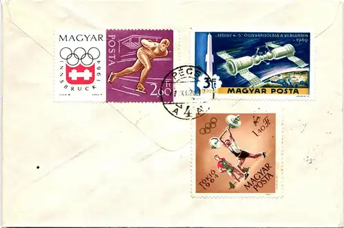 Ungarn 3214-19 A/B verteilt auf 6 Briefe als Einschreiben nach Aachen #JD100