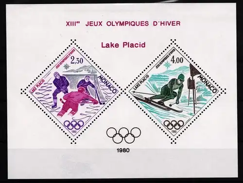 Monaco 1419 und 1420 postfrisch Sonderdruck in Blockform / Olympia #JA155