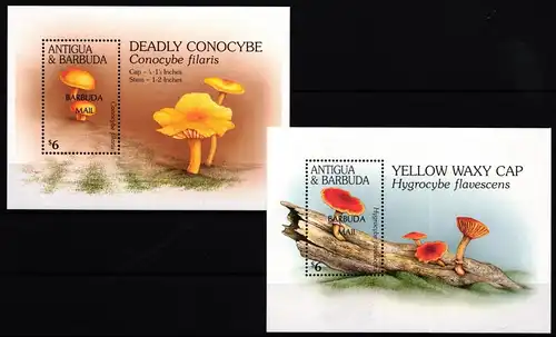 Barbuda Block 282 und 283 postfrisch Pilze #JA183