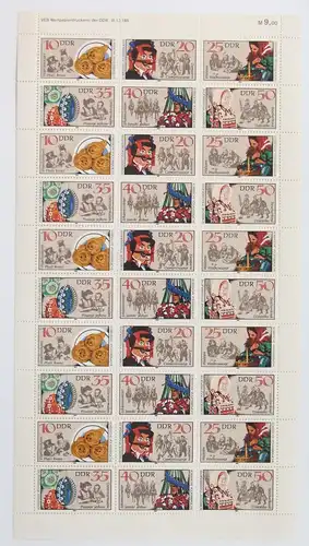 DDR 2716-2721 postfrisch Bogen ungefaltet #JE432