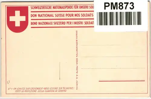 AK Schweiz Nationalspende für unsere Soldaten u. ihre Familien #PM873