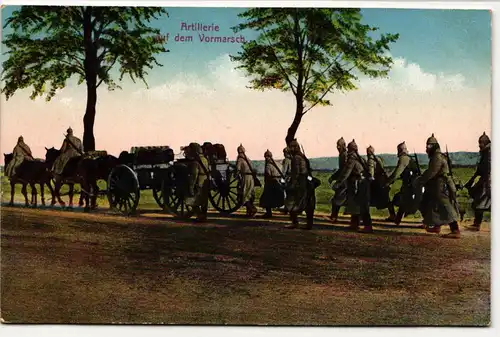 AK Deutschland Artillerie auf dem Vormarsch Feldpost 1916 #PM941