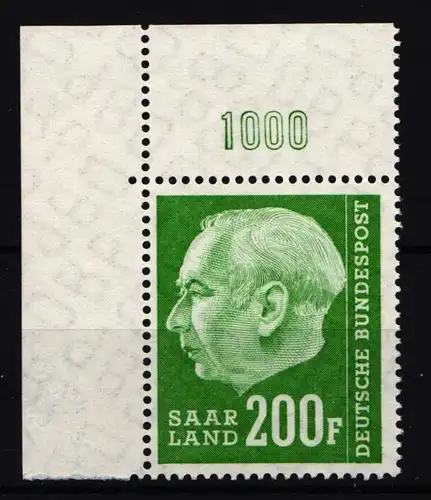 Saarland 427 postfrisch Eckrand oben links #IY387