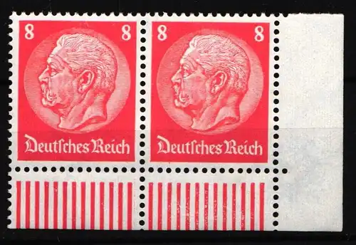 Deutsches Reich 485 I postfrisch waagerechtes Paar, 1x Plattenfehler #JD054