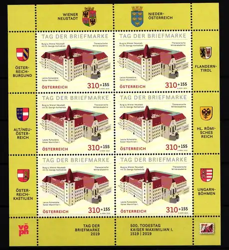 Österreich 3488 postfrisch Kleinbogen / Städte #JA247