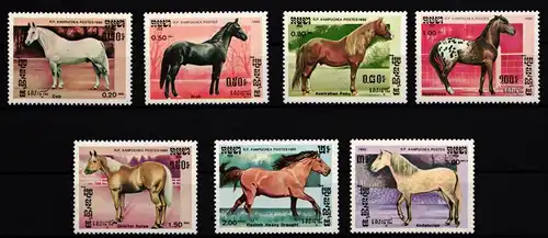 Kambodscha 730-736 postfrisch Pferde #JA325