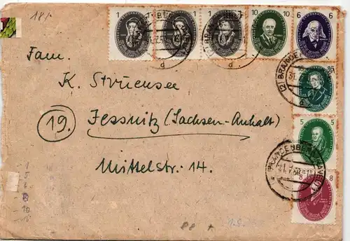 DDR 267 u.a auf Brief als Mischfrankatur portogerecht #JF123