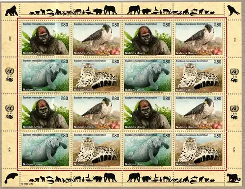 Vereinte Nationen Genf 227-230 postfrisch als Bogen #IP911