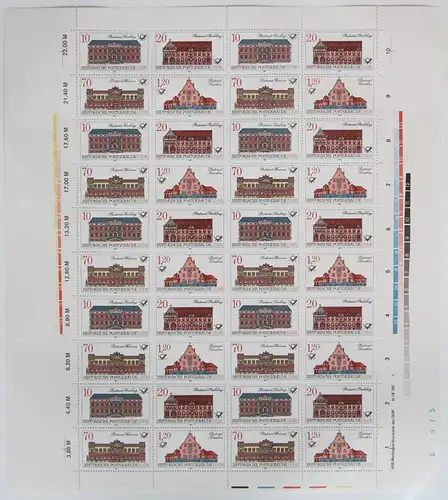 DDR 3067-3070 postfrisch Bogen ungefaltet #JE408