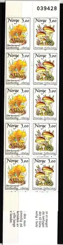 Norwegen Markenheftchen 13 mit 1012-1013 postfrisch Pilze #JB249
