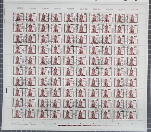 DDR 3347 gestempelt Bogen ungefaltet #JE196