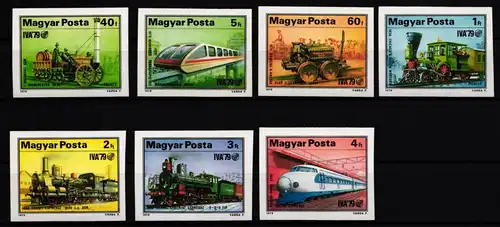 Ungarn 3343-3349 B postfrisch Eisenbahn #JA423