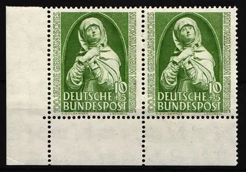 BRD Bund 151 postfrisch waagerechtes Paar vom Eckrand #JD671