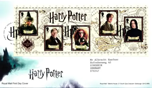 Großbritannien 4270-4279 und Block 117 gestempelt als FDC „Harry Potter“ #JC906
