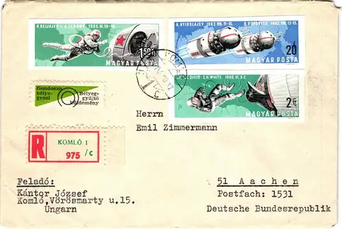 Ungarn 2299-2306 B auf Brief nach Aachen gelaufen- #JF020