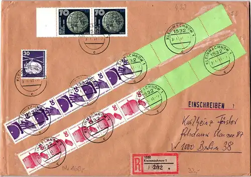 Berlin 404 , 406 RE 5 + 4 LF auf Brief als Mischfrankatur portogerecht #JF043