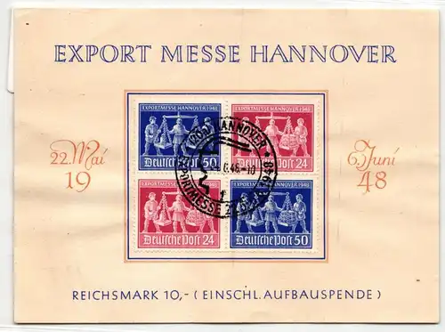 Alliierte Besetzung V Zd 1 auf Ausstellungskarte #JF101