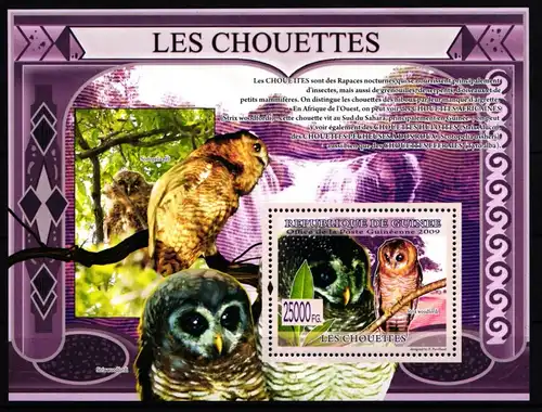 Guinea Block 1667 postfrisch Eulen #JA681