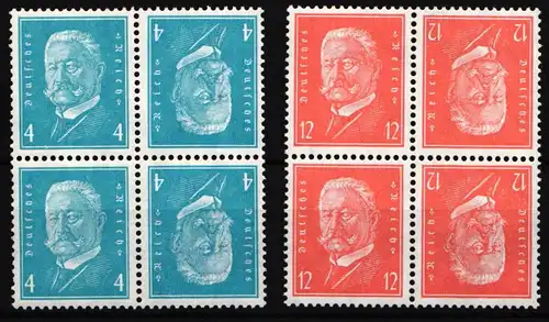 Deutsches Reich 454, 466 postfrisch 4er Block #JD036