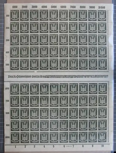 Deutsches Reich 266 postfrisch kompletter Bogen #JD064