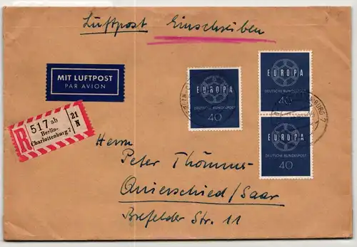 BRD Bund 321 auf Brief als Mehrfachfrankatur portogerecht #JF623