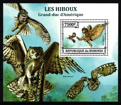 Burundi Block 389 postfrisch Eule #JA706