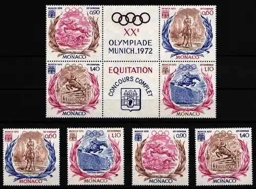 Monaco 1045-1048 postfrisch Sechserblock / Olympia #JA456