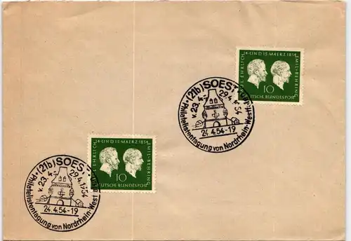 BRD Bund 197 auf Brief Sonderstempel Soest #JF684