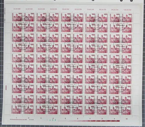 DDR 3350 gestempelt Bogen ungefaltet #JE193