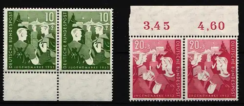 BRD Bund 153-154 postfrisch waagerechte Paare #JD667