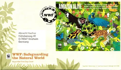 Großbritannien 3067-3076 und Block 64 gestempelt als FDC #JC949