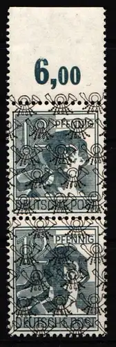 Bi-Zone 40 II P OR dgz postfrisch senkrechtes Paar vom Oberrand #JD171