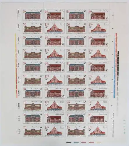 DDR 3067-3070 postfrisch Bogen ungefaltet #JE516