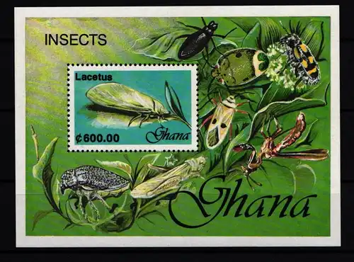 Ghana Block 182 postfrisch Insekten #JA531