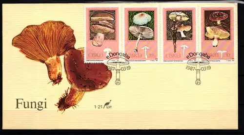 Ciskei 110-113 gestempelt als FDC / Pilze #JA830