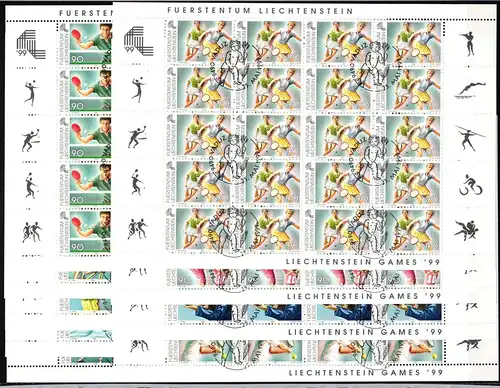 Liechtenstein 1203-1211 gestempelt als Kleinbögen, Ersttagssonderstempel #JI039