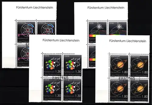 Liechtenstein 1357-1360 postfrisch als 4er Blöcke, Ersttagssonderstempel #JI081