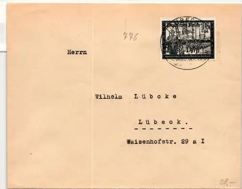 Deutsches Reich 710 auf Brief als Einzelfrankatur portogerecht #JF752
