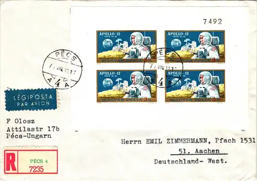 Ungarn 2575-2576 B Kleinbogen auf Brief nach Aachen gelaufen- #JF021