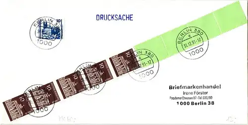 Berlin 286 RE 5 + 4 LF auf Brief als Mischfrankatur überfrankiert #JF073