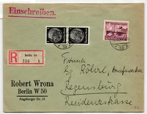 Deutsches Reich 659 u.a. auf Brief als Mischfrankatur portogerecht #JF083