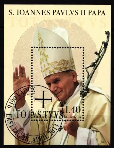 Liechtenstein Block 26 gestempelt Papst Johannes Paul II #JE343