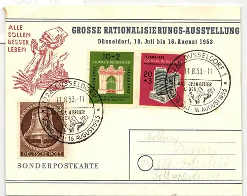 BRD Bund 171-172 auf beschnittener Aussstellungskarte #JF108