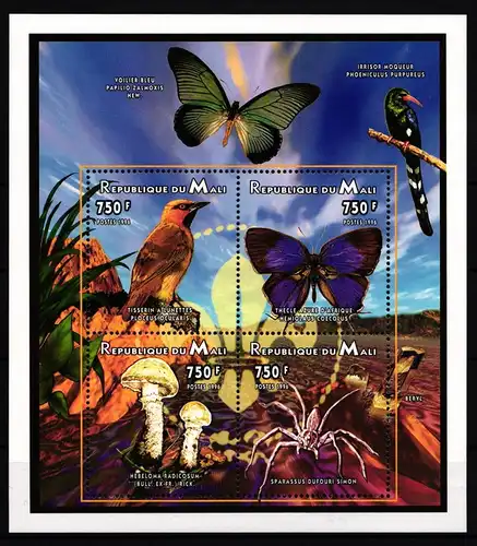 Mali 1684-1687 postfrisch Kleinbogen / Pilze #JA609