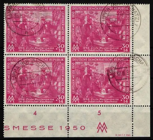 DDR 249 DV gestempelt 4er Block mit Druckvermerk #JE044
